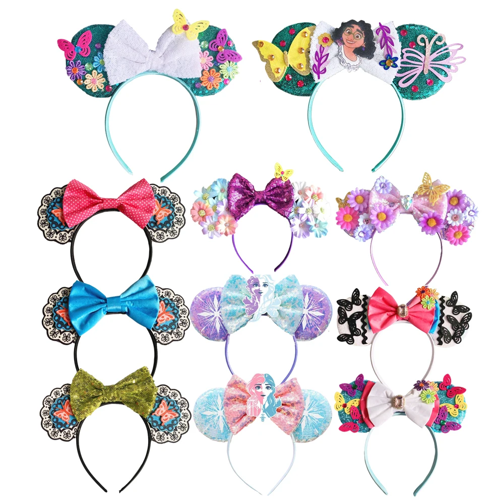 2024 New Mickey Mouse Ears Headbands Holiday Party Colorful Butterfly Headband Adult Girl Accessories Kids Baby Hair Headwear