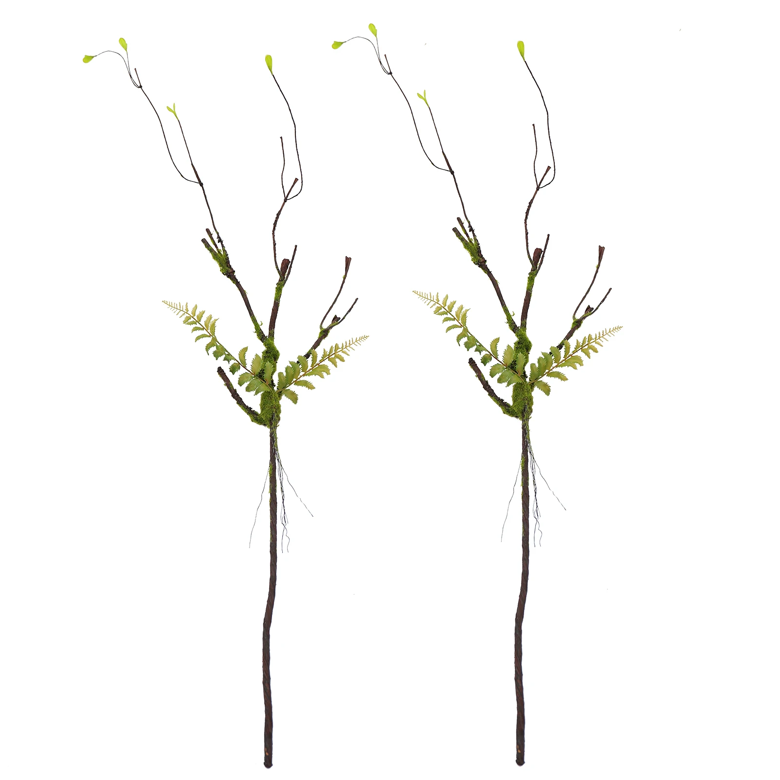 

2pcs Artificial Trees Branches Fake Natural Limb Wood Twigs Bendable Vines Trunk Plants with Moss for Wall Hanging Garden Decor