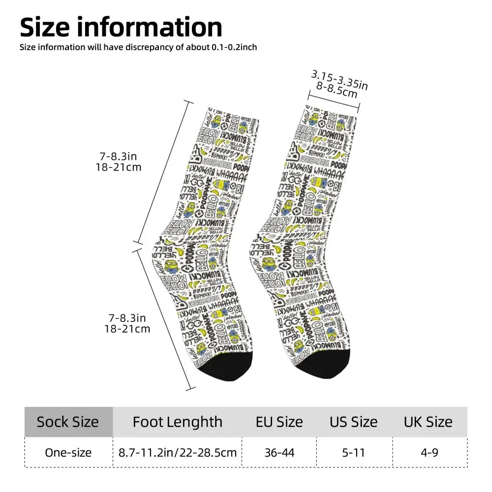 Custom Cool Print M- Minions Cartoon Socks for Women Men Stretchy Summer Autumn Winter M- Minions Bananas Crew Socks 205 S6e4e2f253d204fb58196aef89e891cad9