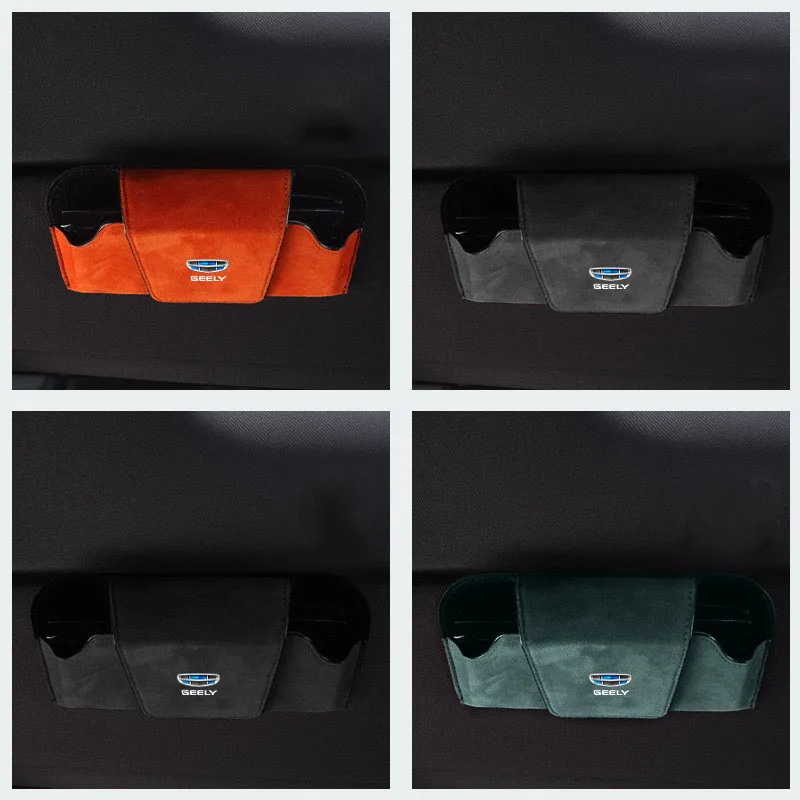 

Car Sun Visor Storage Box Storage Bag Glasses Suede Sunglasses Case Holder for GEELY GC6 GC9 EMGRAND EC7 EC8 CK ATLAS CK2 CK3 GT