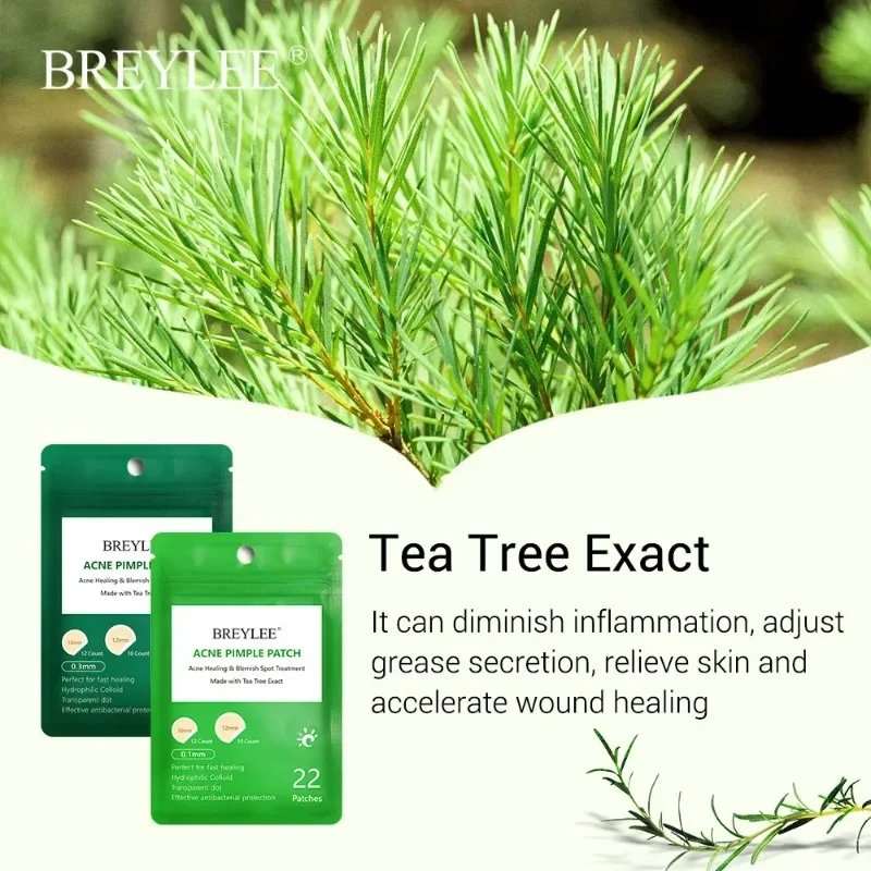 Acne Stickers 0.1mm Natural Tea Tree Acne Pimple Patch Stickers Waterproof Day and Night Use Blemish Spot Facial Mask Skin Care Tools