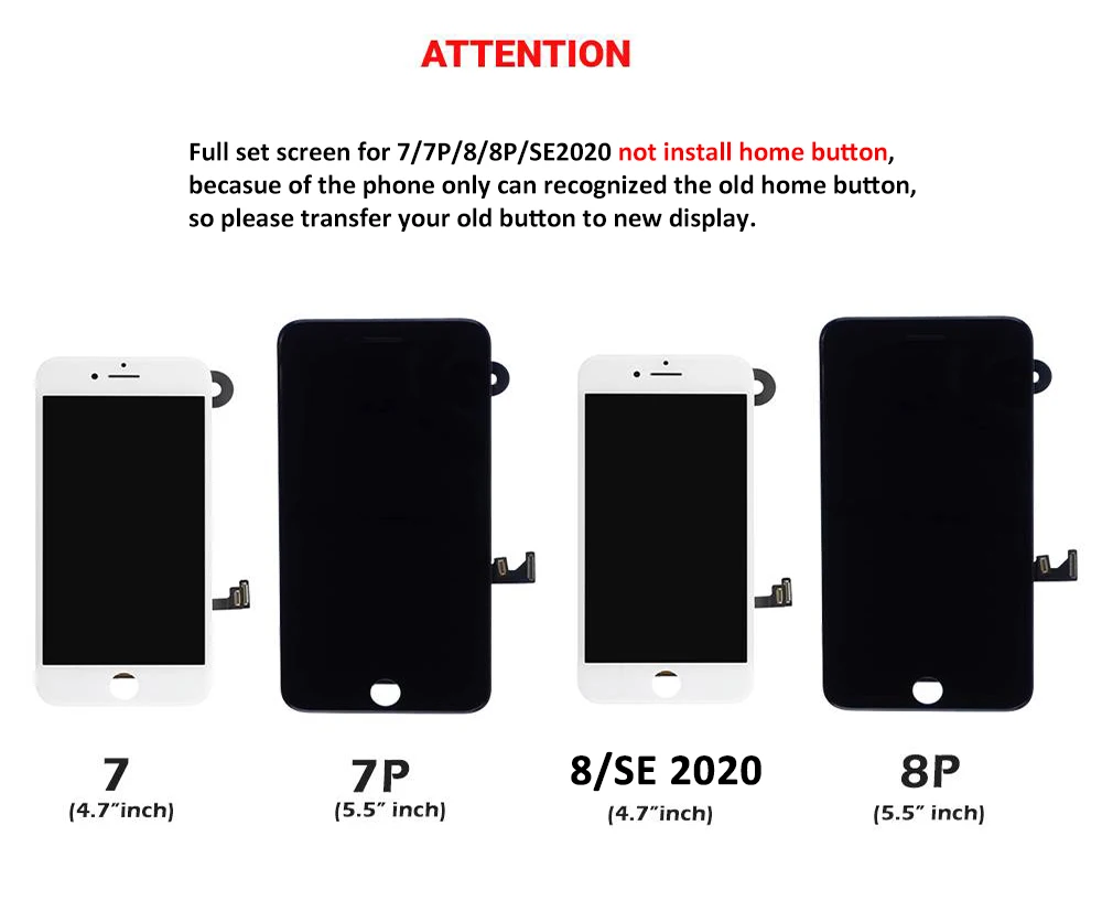 Premium LCD Display Replacement with 3D Touch & Front Camera - Complete Assembly