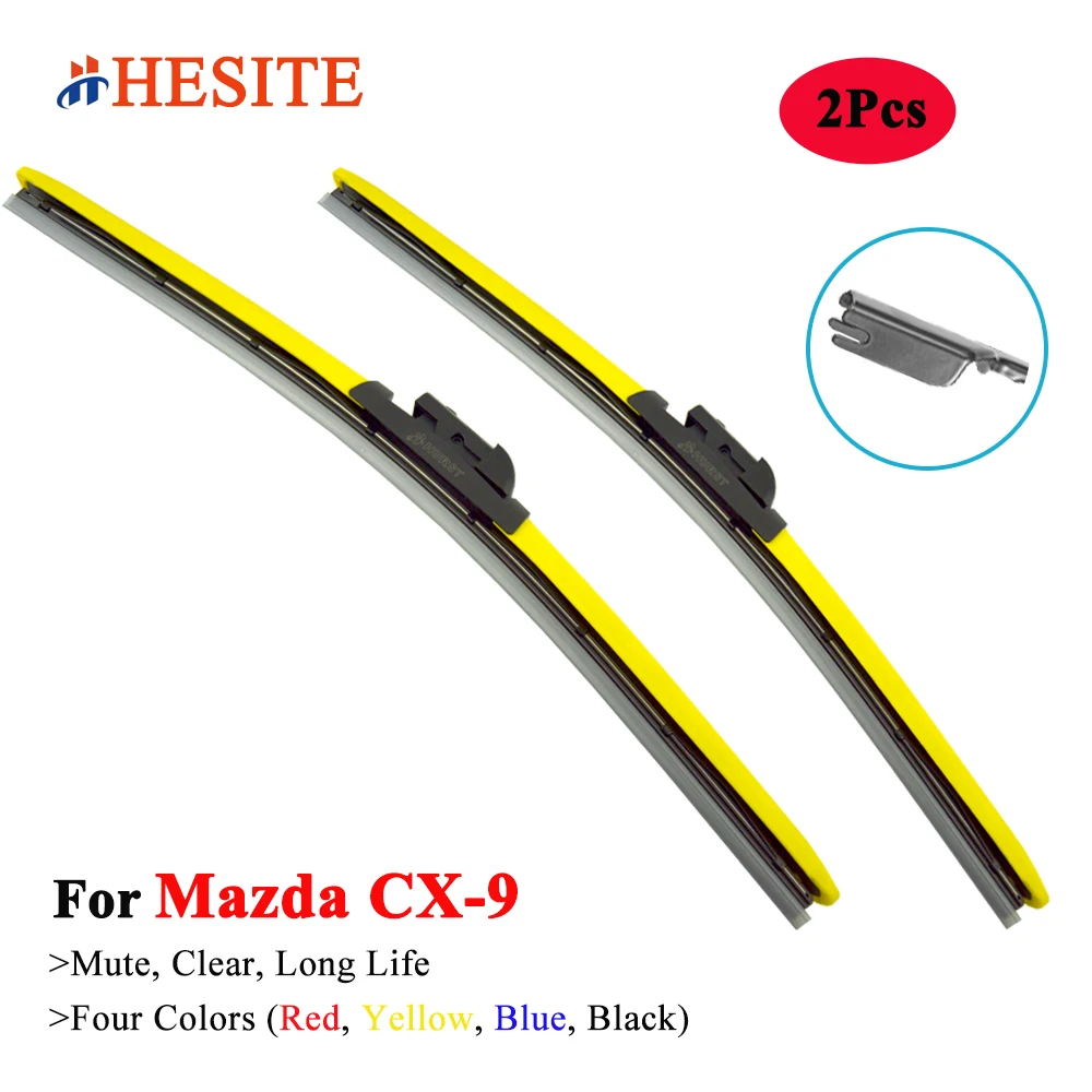 HESITE Colorful Wiper Blades For Mazda CX 9 TC SUV 2.5 AWD 2016 2017 2018 2019 2020 2021 2022