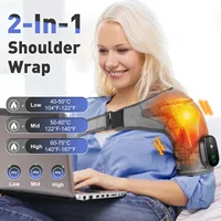 Electric Heated Shoulder Massager Wrap Heating Vibration Belt 3 Modes for Kee Elbow Sport Relax Fatigue Relief Health Care 4