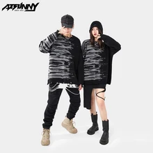 

ATSUNNY Hip Hop Knitted Campus Style Harajuku Sweater Streetwear Pullover Solid Color Fashion Sweaters Autumn and Winter Clothes