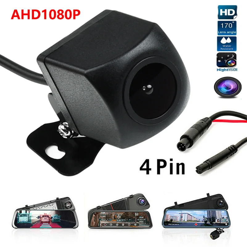Dashcam Reverse Image 4 Pin 1080P Hd Telecamera Retromarcia Grandangolare Impermeabile Full Screen Streaming Media Dashcam