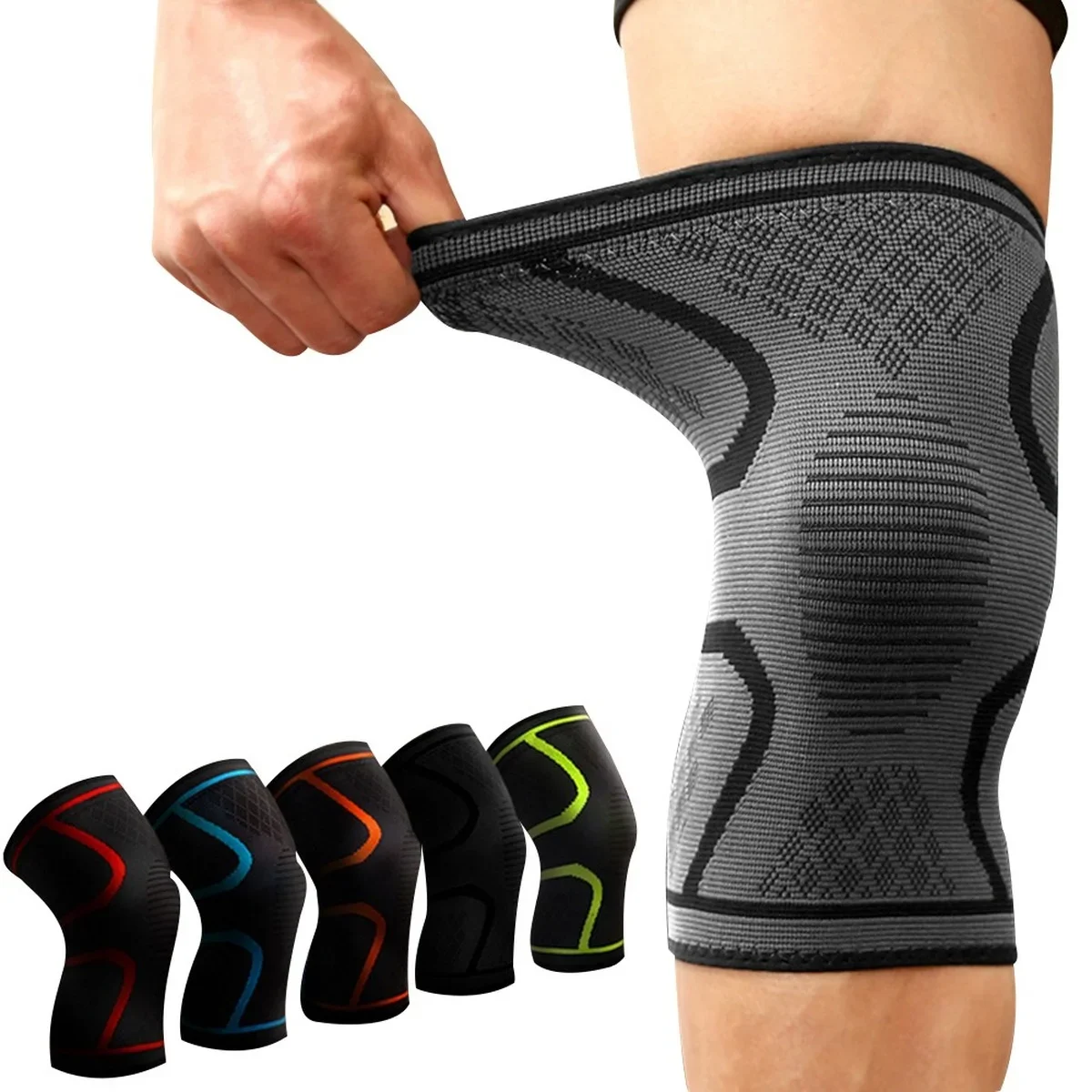 

1pcs Elastic Sports Fitness Knee Pad Cycling Running Basketball Knee Patella Protector Brace Arthritis Compression Knee Sleeve