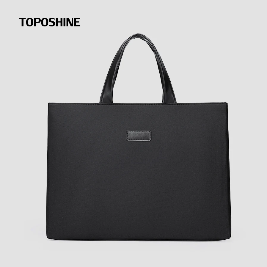 Toposhine 14 inch Men Laptop Simple Solid Nylon Travel Bags 2 Color Casual Men Handbags Totes Bag Male Briefcase Shoulder Bag