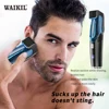 WAIKIL Men's Electric Hair Clipper Vacuum Hair Clipper Cheek and Beard Trimmer USB Charging Cordless Digital Vacuum Hair Clipper 1