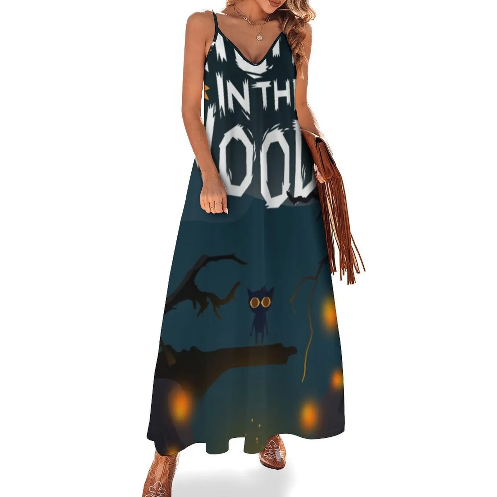

Night in the woods Sleeveless Dress luxury woman evening dress women formal occasion dresses dress korean style