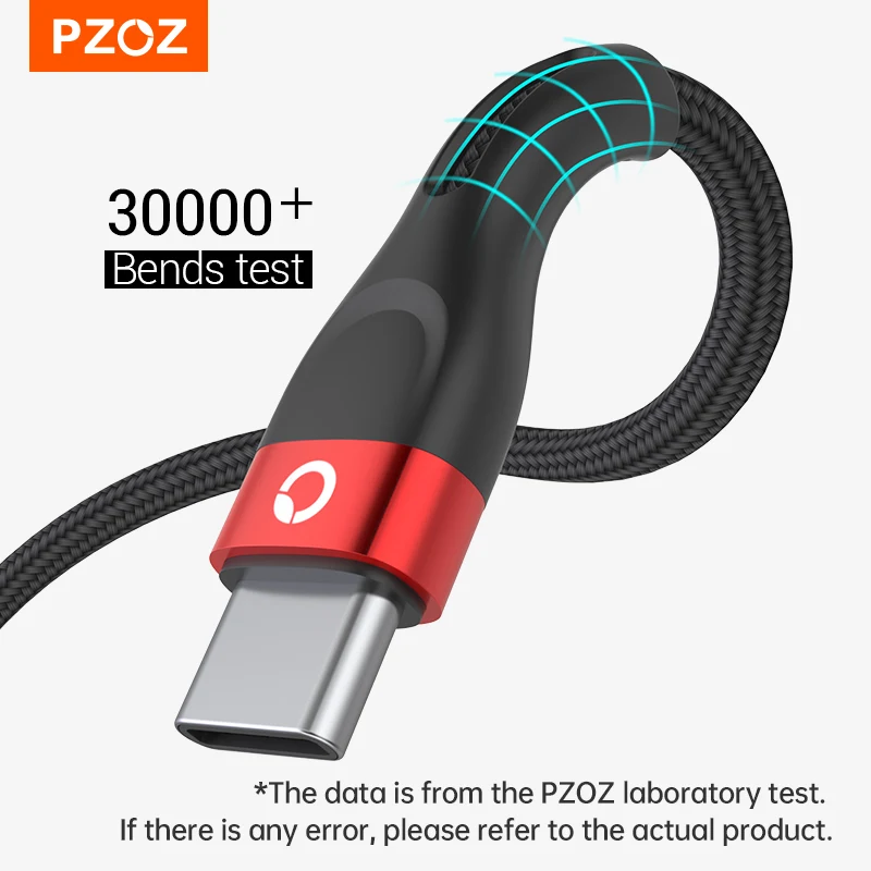 PZOZ 3 PCS USB Type C Cable Fast Charging USBC TypeC Charger Wire Data Cord USB C Cable For Samsung Xiaomi Mi Redmi Mobile Phone