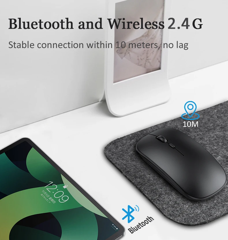 Bluetooth Mouse Tablet Notebook Office Dual Battery Bluetooth Mouse Single Mode G Silent Thin Wireless Mouse