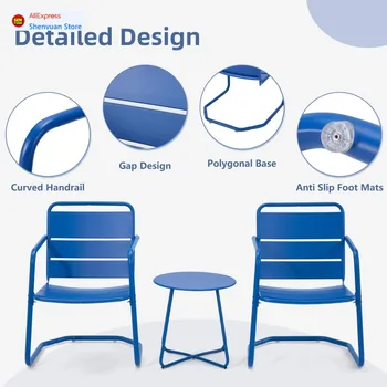 3-Piece Metal Patio Bistro Set 1