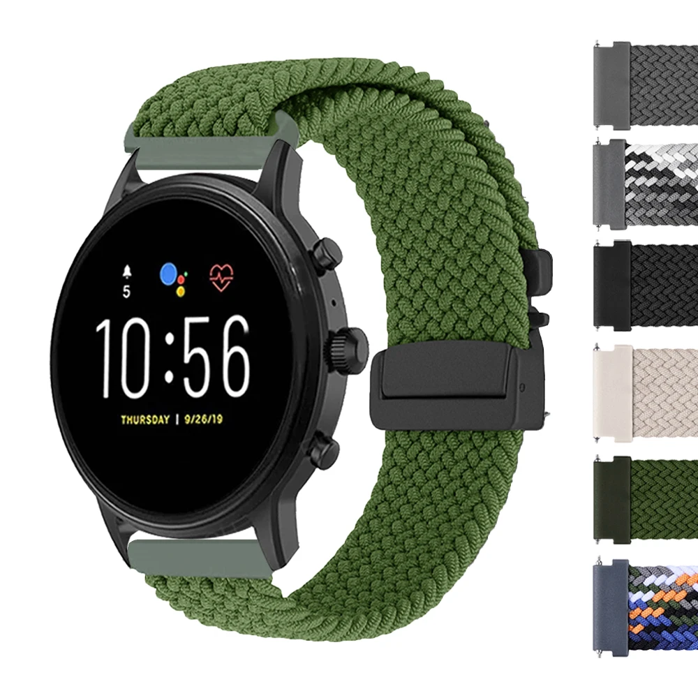 Braided Parachute Buckle Nylon Watch Strap - 20/22mm Adjustable Bracelet
