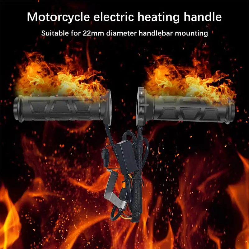 

Motorcycle Temperature Adjustable Grip Cover Electric Motorbike Handlebar Heated Grips Bike Handle Bar Warmer Heated Grips