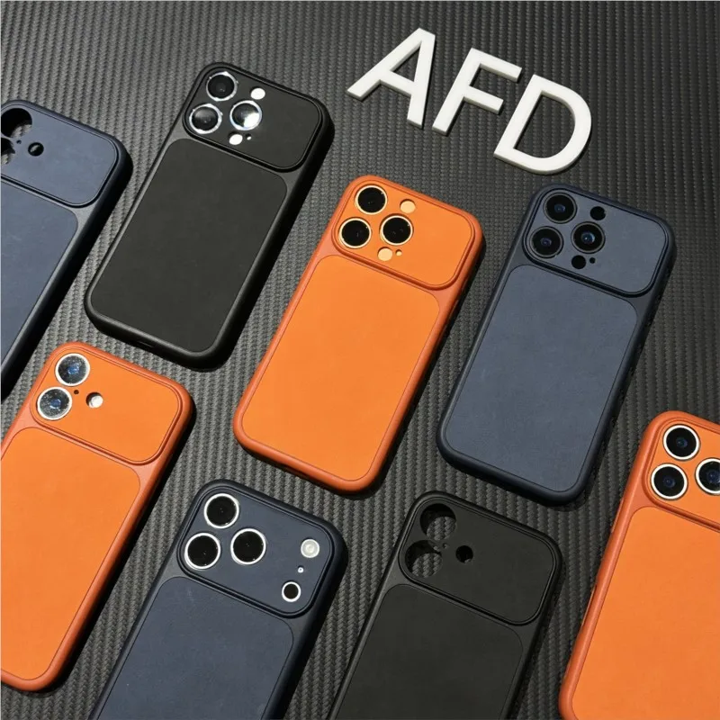 Suede Matte Solid Leather Shockproof Phone Case with Soft Silicone Rubber