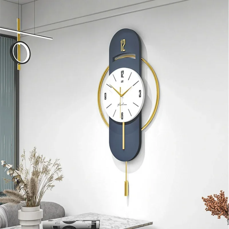 Large Wall Clock with Pendulum for Living Room Home Decor Wall Clocks Modern Design Swing Digital Wall Watch 3
