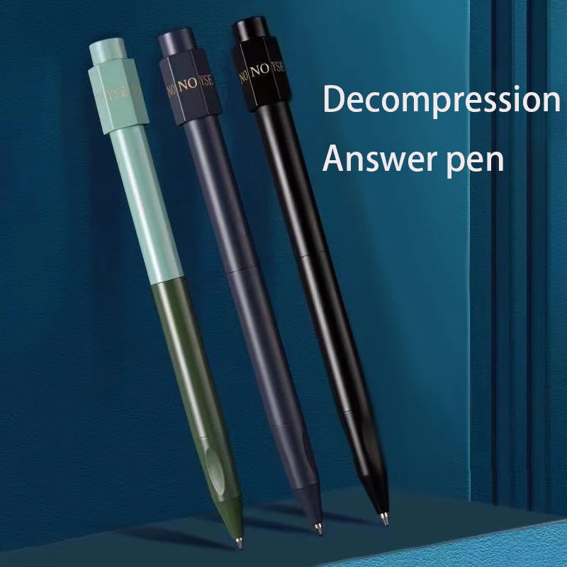 New Creative Decompression Answer Pen Metal Multifunctional Swivel Pen Transfer High Appearance Medium Oil Pen Black Ball Pen ask answer