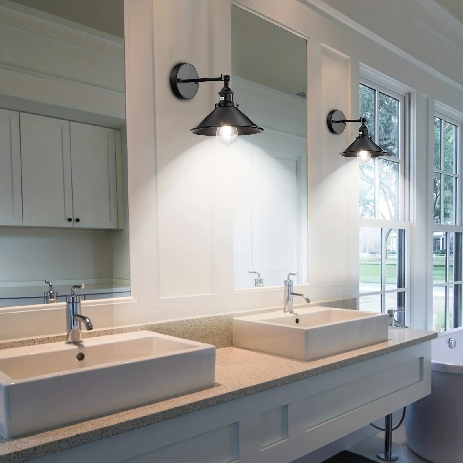 Black Wall Sconce Lamp Arm Swing Wall Lights,for decoration Bedroom Kitchen Bathroom, Rustic Antique Gooseneck Wall Lamp