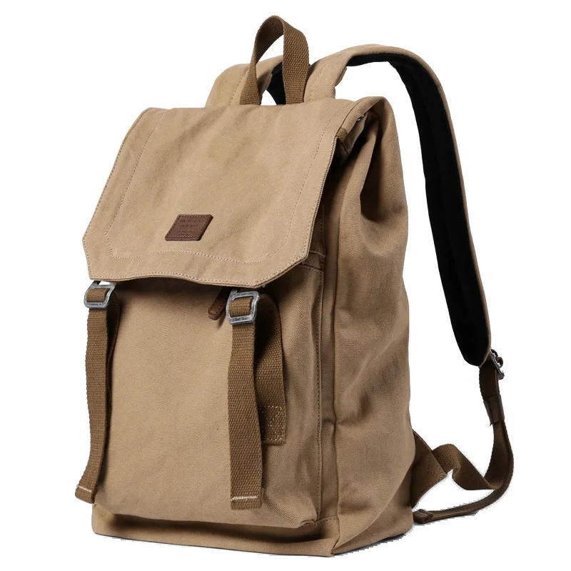 Modoker Waxed Canvas Backpack - Vintage Leather Rucksack, 15.6 Inch Laptop Satchel, Green