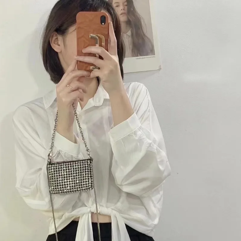 

2024 Summer New Full Diamond Chain Style Versatile One Shoulder Crossbody Handheld Women's Bag