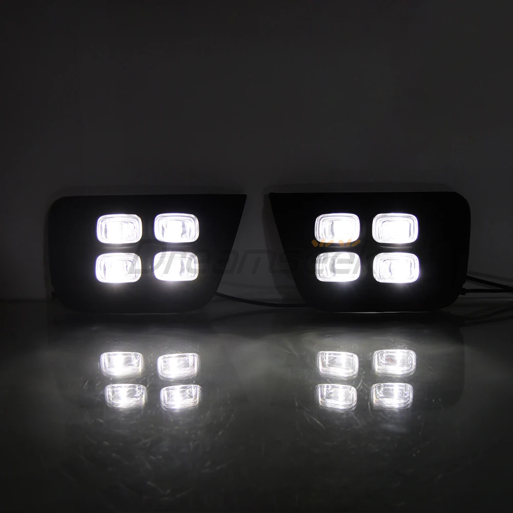 2x LED Daytime Running Light For Toyota 4Runner 2006 2007 2008 2009 DRL Driving Fog Lamp W/ Yellow Turn Signal Clean Lens 4 Eye