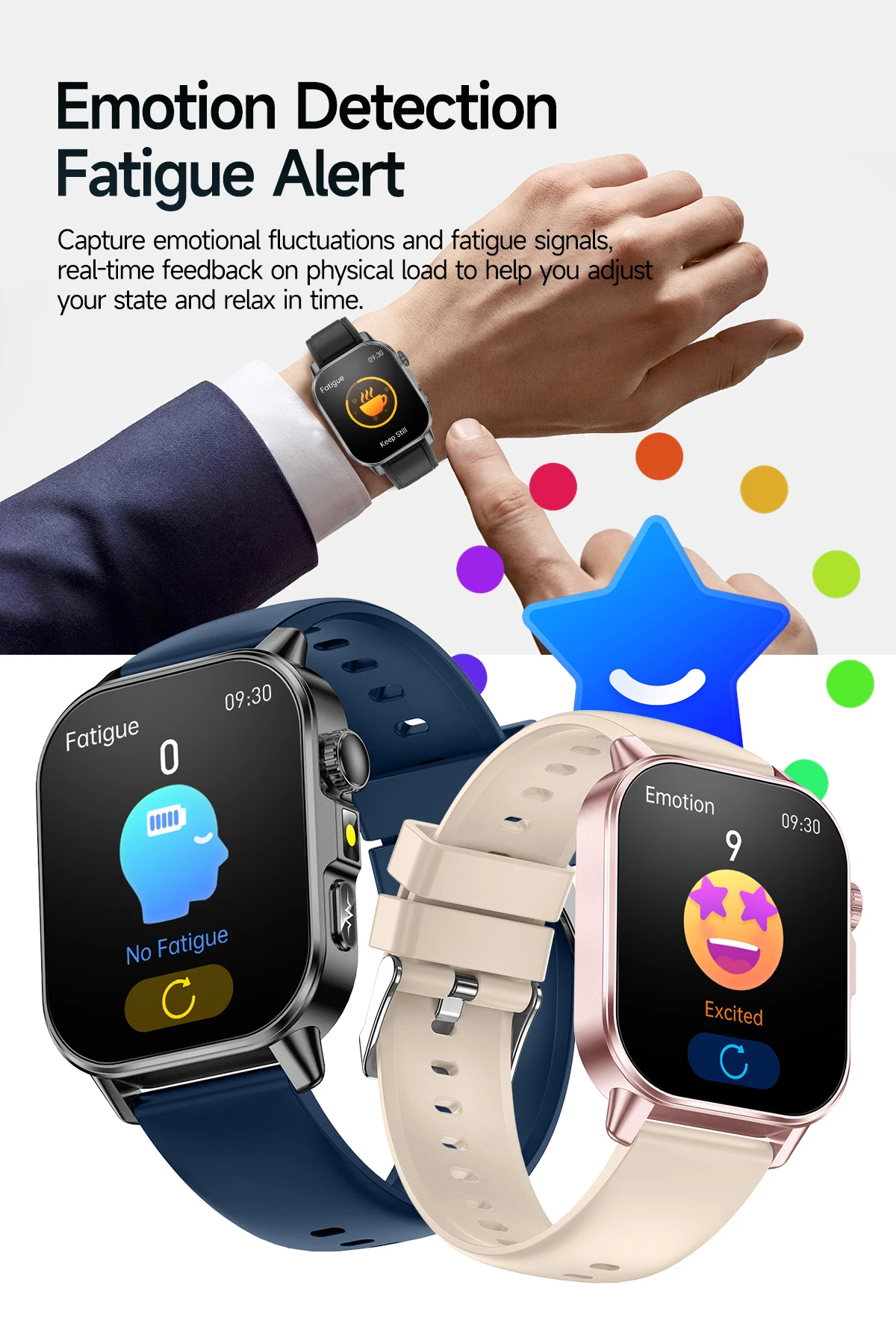 Smartwatch dames ecg bmi lichaamsvet analyse bluetooth bellen_voghion.com