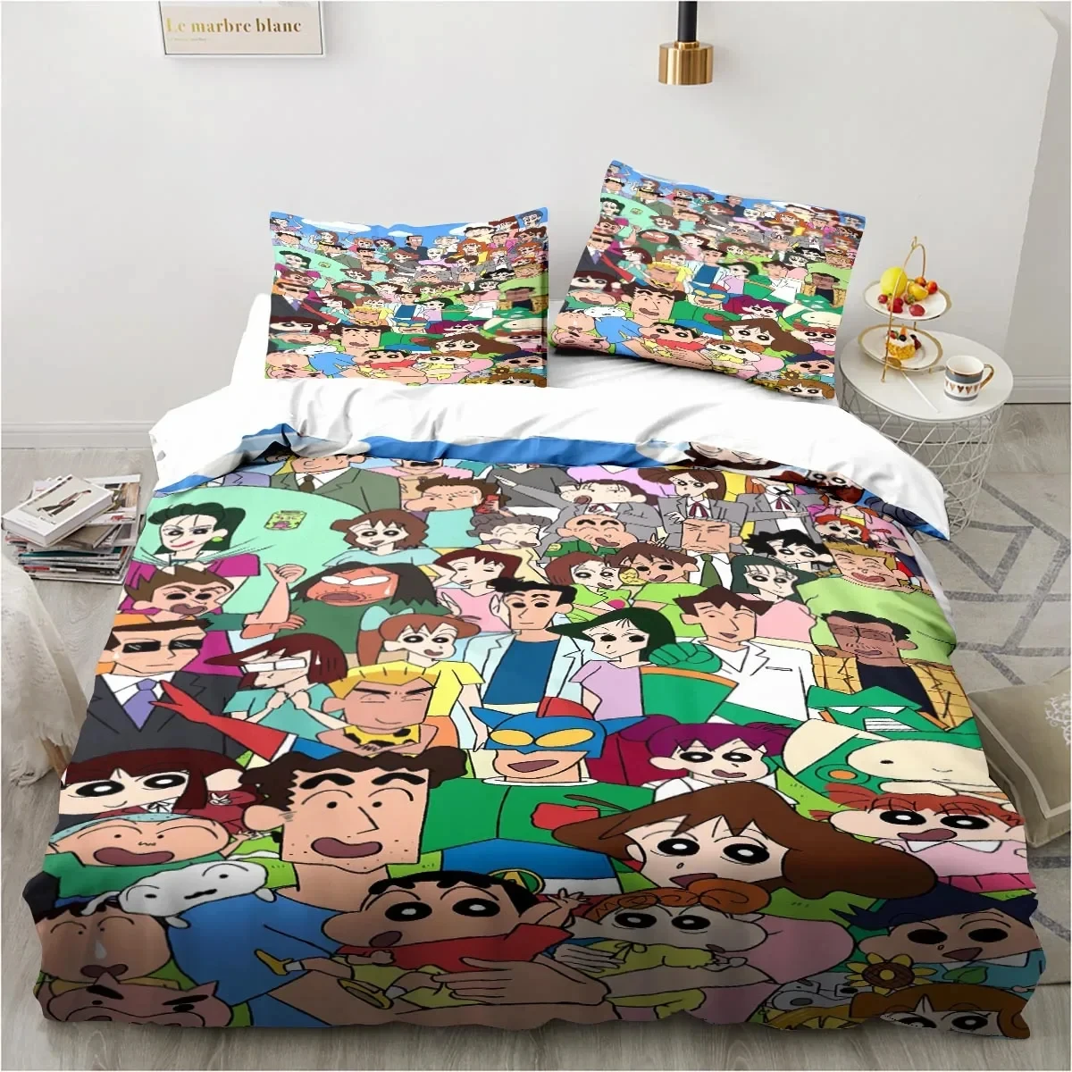 

Комплект постельного белья с героями аниме C-crayon Shin-chans, пододеяльник, Комплект постельного белья, пододеяльник, наволочка, одеяло, размер king, Queen, для мальчиков и взрослых