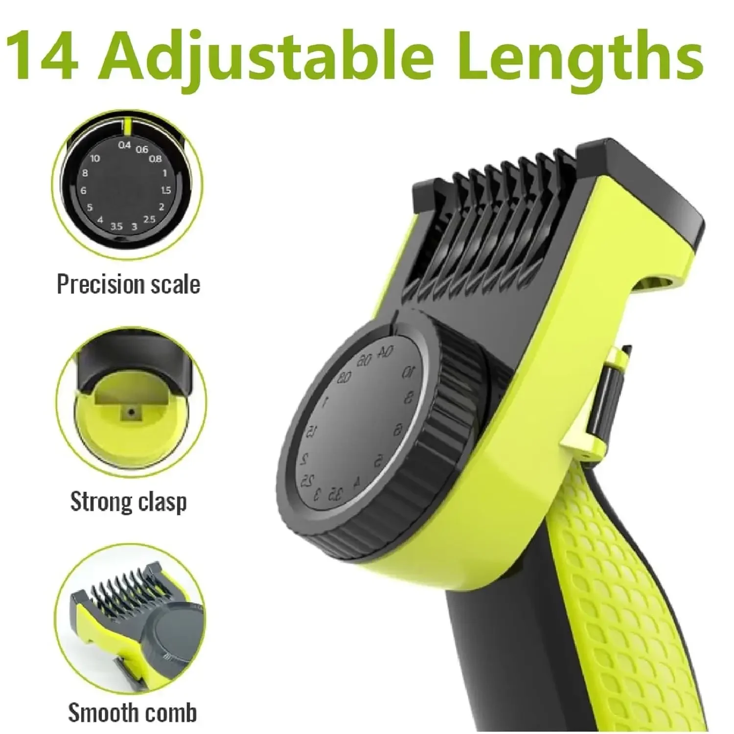 14 in 1 Adjustable Guards Set for One Blade Shaver QP2520 QP2530 QP2620 QP2630 Beard Trimmer Guide Comb Guards Combs Body Comb