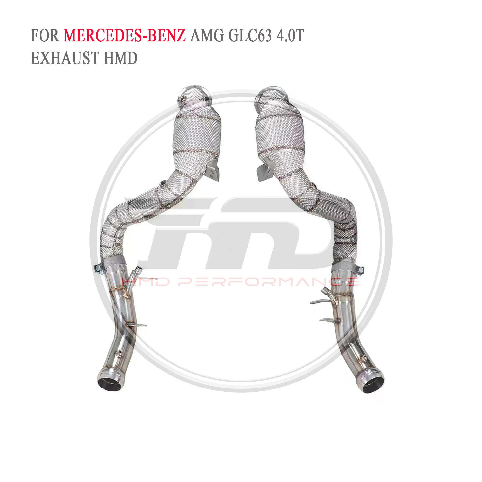 

HMD Exhaust System High Flow Performance Downpipe for Mercedes Benz AMG GLC63 X253 4.0T OPF Version With Heat Shield Racing Pipe