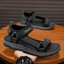 Men's Lightweight Summer Sandals - Fashionable and Comfortable Beach & Outdoor Footwear - 45 (Black Green)