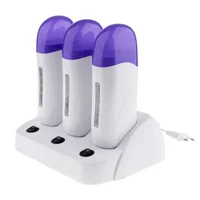 3pcs in 1 Depilatory Roll On Wax Heater Warmer with Base Refillable Wax Cartridge Hair Removal Wax-melt Machine Skin Care Tool 1
