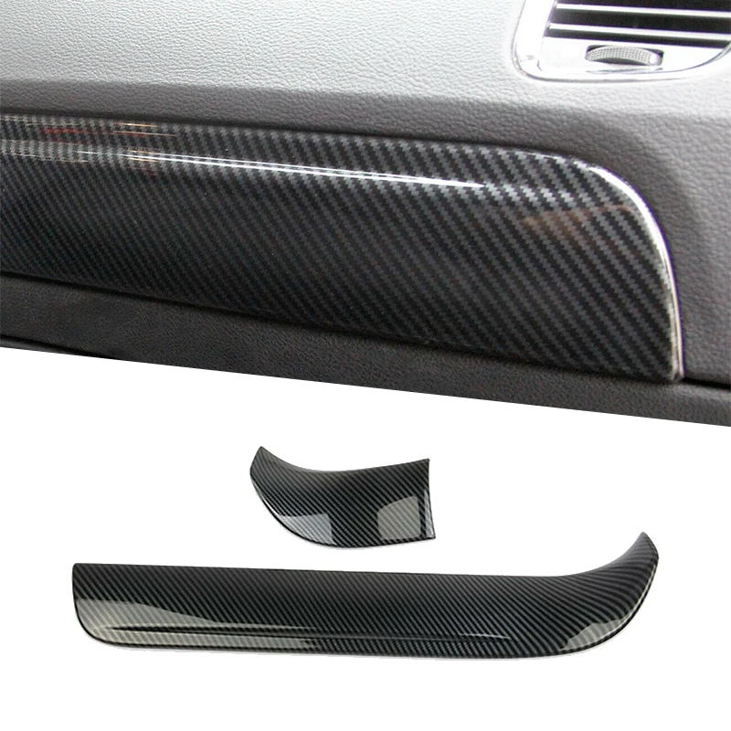

2Pcs/Set Dashboard Panel Strip Cover Trim Black Carbon Fiber Style ABS Fit for Dodge Durango 2011 2012 2013 2014 2015 2016-2020