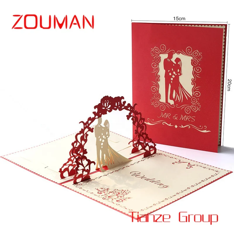 

Custom , high quality elegant 3D wedding invitation cards custom