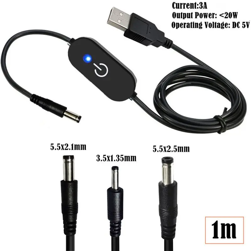 

USB DC3.5 * 1.35/5.5 * 2.1/5.5 * 2.5mm Touch Dimming Switch Controller Blue Indicator Light With Memory Light Bar But No Flicker
