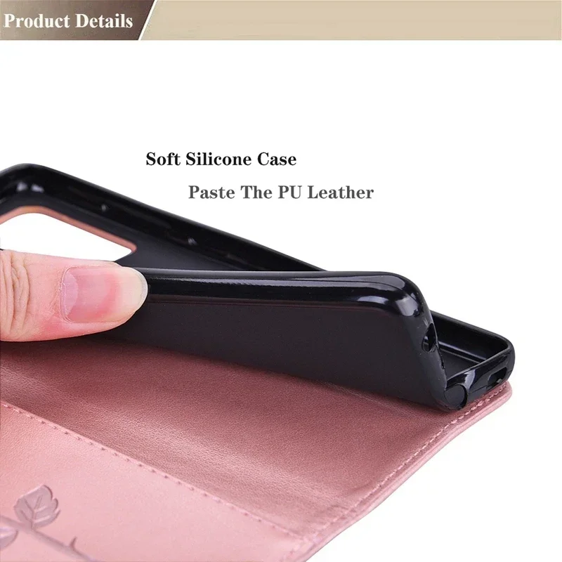 Luxury Rose PU Leather Flip Cover Wallet Case With Card Pocket For Redmi Note 13 Pro 12 11 10 9 8 13 12 12C 10 10C 9C 9A 9 leather wallet case leather case phone case leather phone case