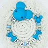 Free Handmade Personalized Name Baby Pacifier Clips Chains Silicone Beads Teether Teething Toys Dummy Holder Pacifier Chain Gift 5