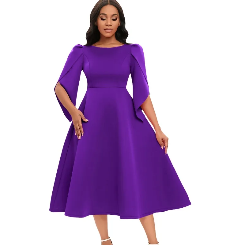 plus size petal sleeve a line dress long dresses for women 2024 sale evening party high waist robe femme ladies plus size Petal Sleeve A-line Dress Long Dresses for Women 2024 Sale Evening Party High Waist Robe Femme Ladies