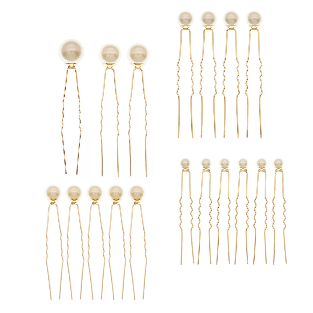 

18 Pcs Mash up Pearl U-shaped Hairpin Bride Barrettes (plastic) Bridal Accessories