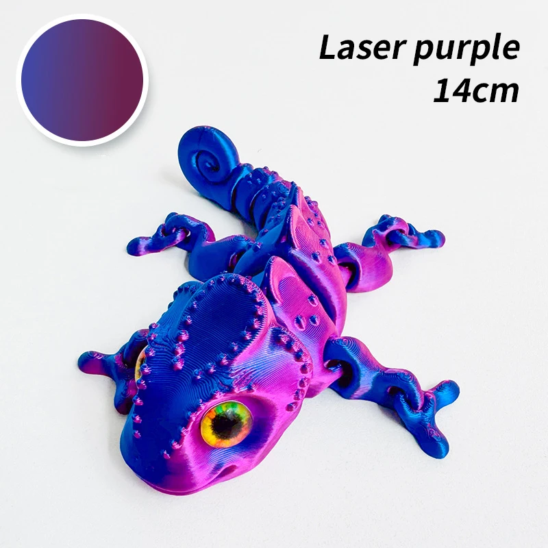 Multicolor Chameleon Dragon Ornaments - Articulated Cartoon Figurine for Home Décor and Unique Gifts