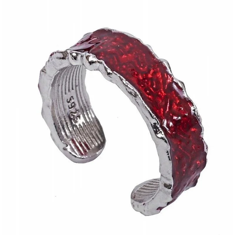 

Cool wind dark benmingnian red men's and women's open ring