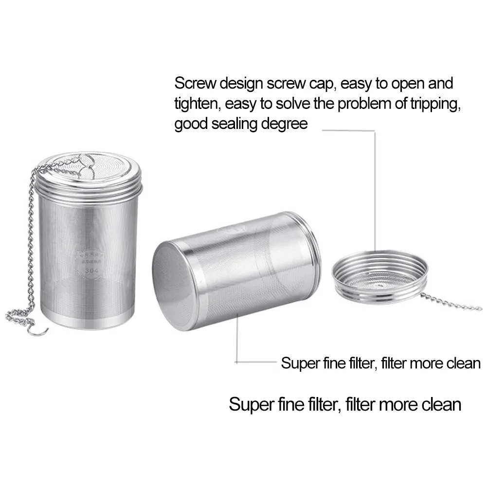 Tea Infuser Stainless Steel Tea Infuser Locking Spice Leaf Tea Ball Strainer Mesh Filter Home Kitchen Accessories Hanging Teapot 3 Size