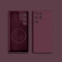 Enhanced Magnetic Silicone Phone Case with Wireless Charging Compatibility - Samsung S22 (Purple)