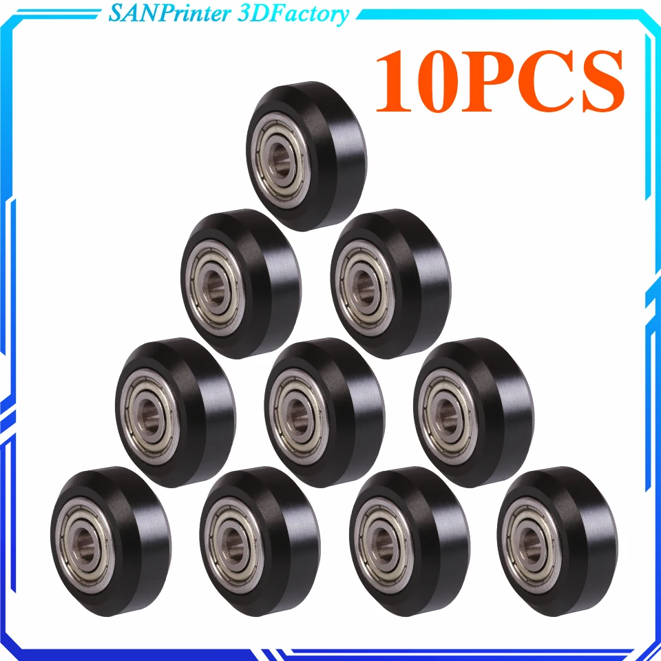 

10PCS CNC Plastic wheel pom with 625zz idler pulley gear passive round wheel perlin wheel for Ender 3 CR10 CR-10S
