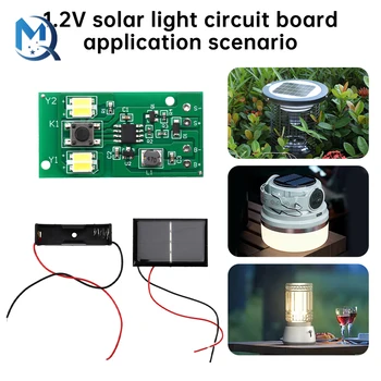 1.2V Bi-Color Bianco + Luce solare calda Circuito Luce solare da prato Recinzione solare Sorgente luminosa Scheda di controllo Scheda luminosa Kit fai da te