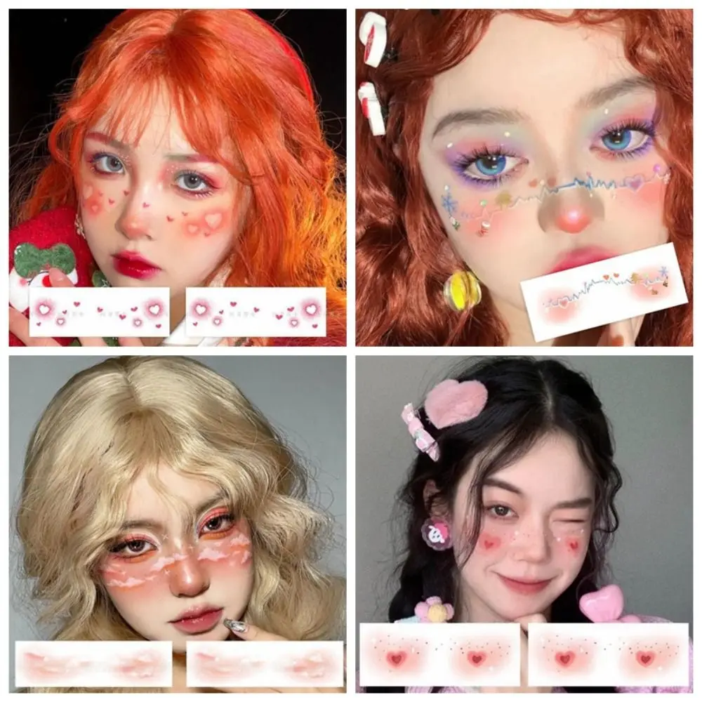 

Face Temporary Tattoos For Women Fake Tattoo Sticker Disposable Waterproof Eye Make Up Decal Christmas Decorative