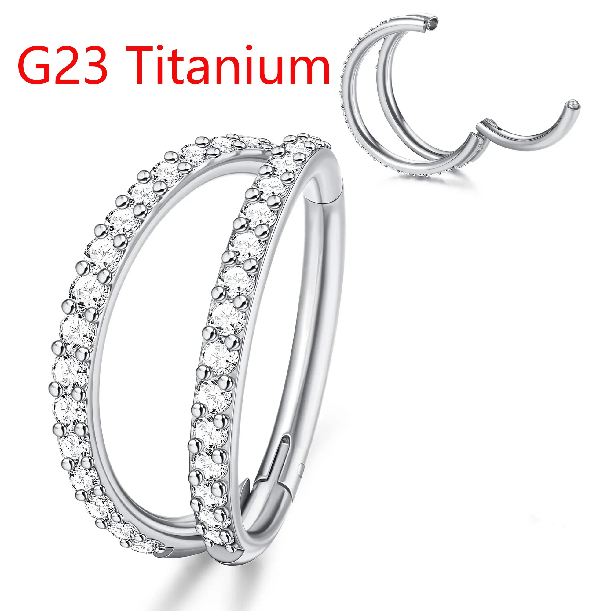 Серьги-кольца Drperfect G23, 16 г, 18 г, двойная перегородка, Козелок, женские серьги для пирсинга