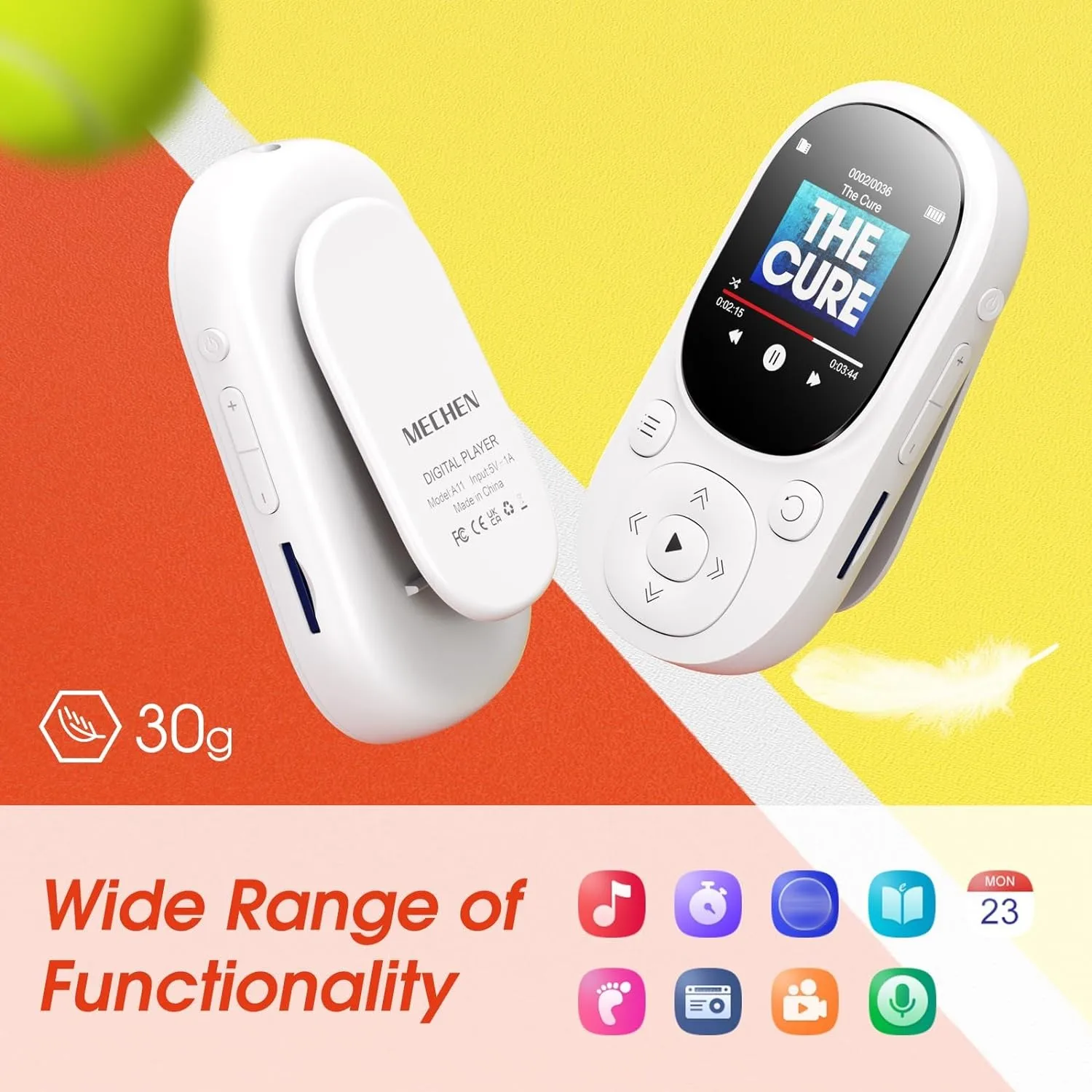 مشغل موسيقى MECHEN بسعة 32 جيجابايت ومشبك MP3 ودعم بلوتوث 5.3 - Image 2