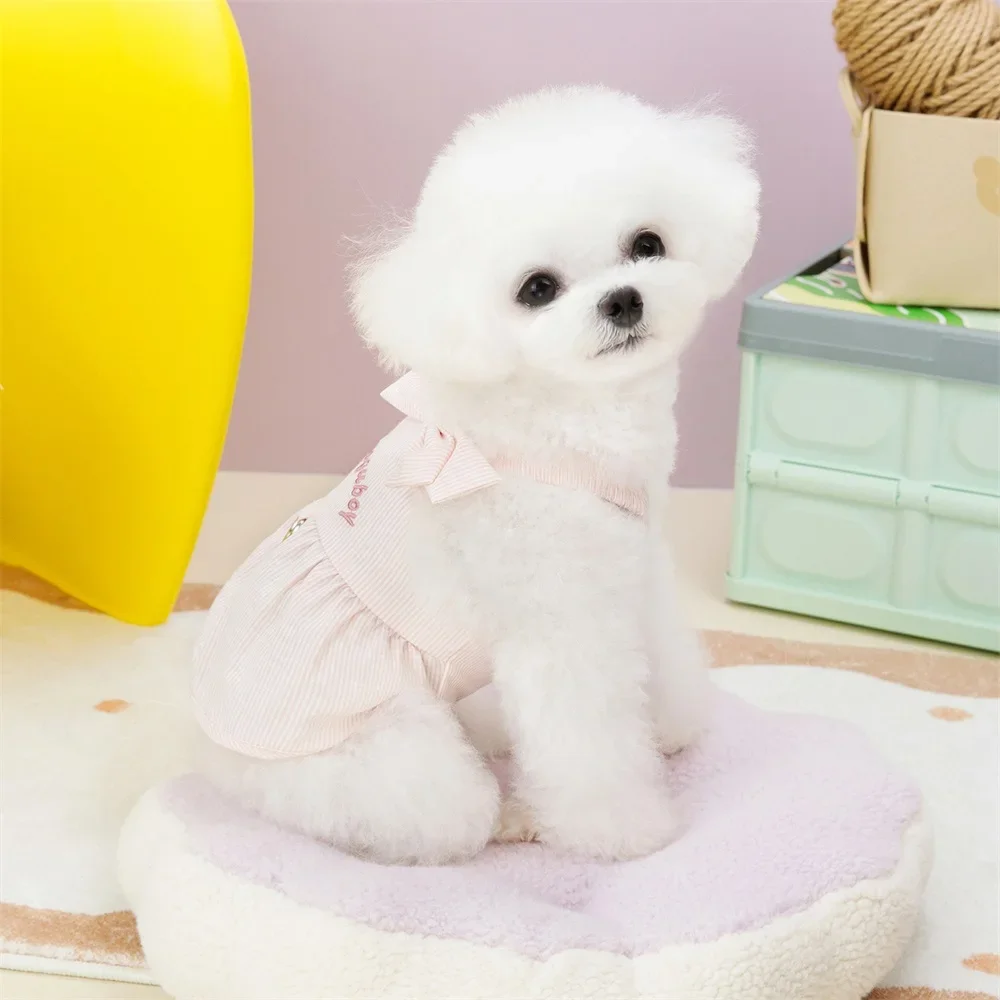 Spring Summer Pet Dog Sling Dress Letter Pattern Small Dogs Clothing Puppy Skirt Chihuahua Pet Costumes Apparel