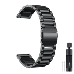 Premium Stainless Steel Metal Watch Strap - Elegant and Durable Replacement Band - Gear S3 (Black)